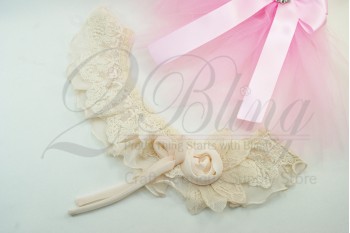 Vinty Chiffon Ruffle Collar - Beige - Small size